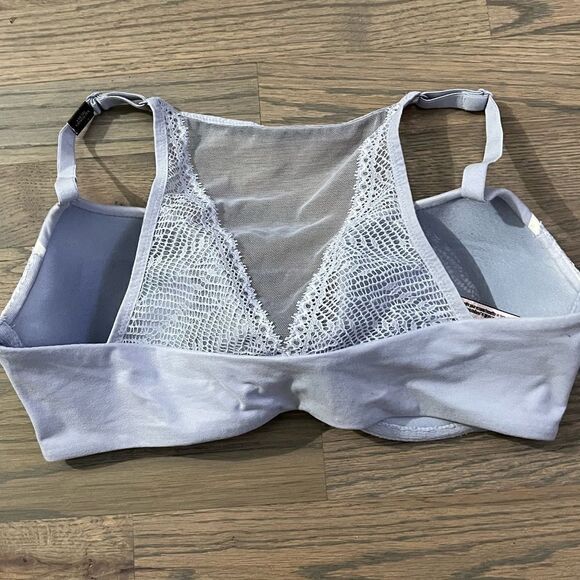 Victoria’s Secret Body Lined Demi mesh Racerback front close light blue bra - Picture 8 of 8